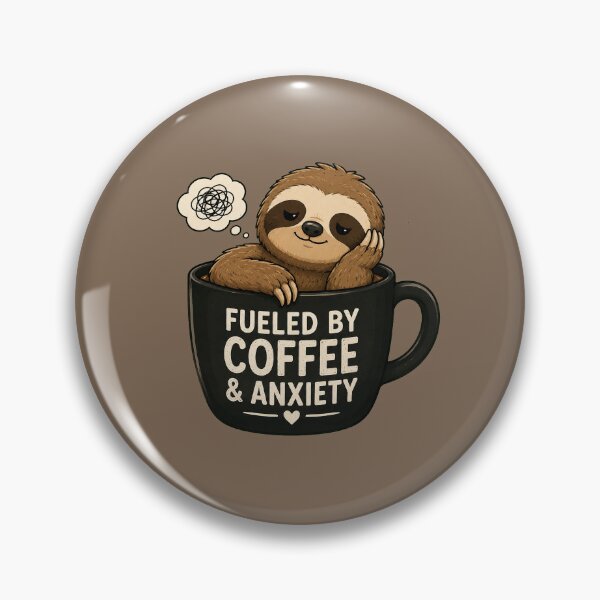 Item preview, Fueled By Coffee And Anxiety Cute Sloth Overthinker Design designed and sold by Cascio311.