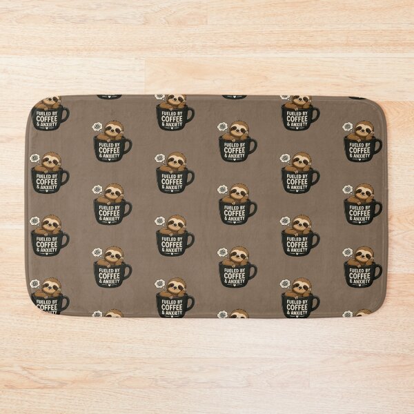 Item preview, Fueled By Coffee And Anxiety Cute Sloth Overthinker Design designed and sold by Cascio311.