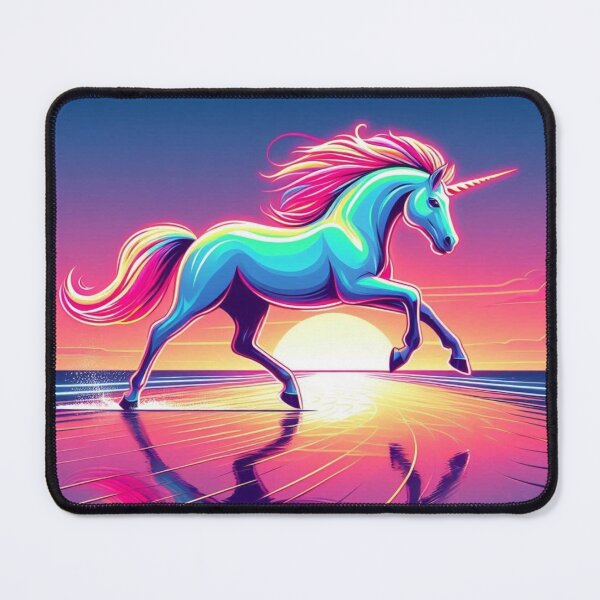 Item preview, Neon Unicorn Run – Fantasy Sunset Art designed and sold by Dogandesighn.