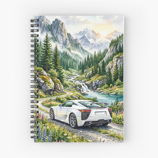 Item preview, Watercolor Painting Exotic Supercar Driving Along Mountain Stream designed and sold by RevUpDesign.
