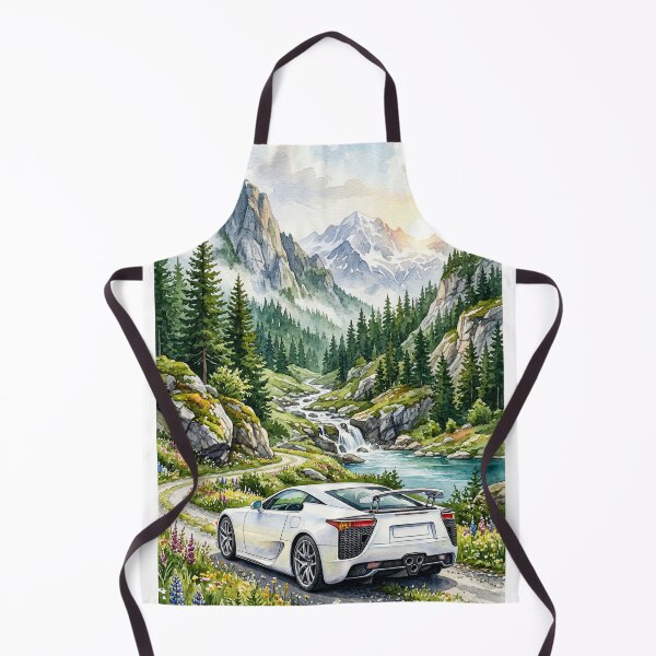 Item preview, Watercolor Painting Exotic Supercar Driving Along Mountain Stream designed and sold by RevUpDesign.