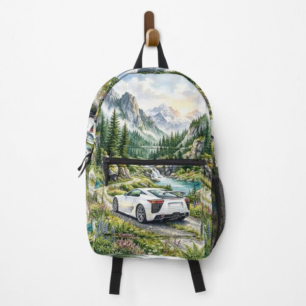Item preview, Watercolor Painting Exotic Supercar Driving Along Mountain Stream designed and sold by RevUpDesign.