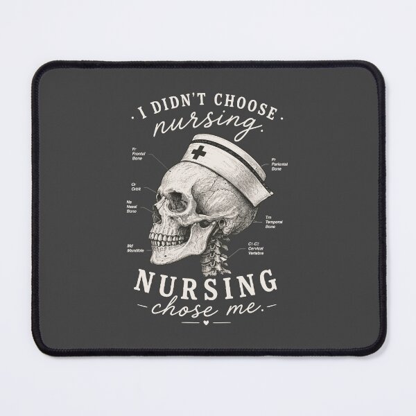 Item preview, I Didn't Choose Nursing Nursing Chose Me – Skull Nurse Cream White T-Shirt designed and sold by KiwyStudio.