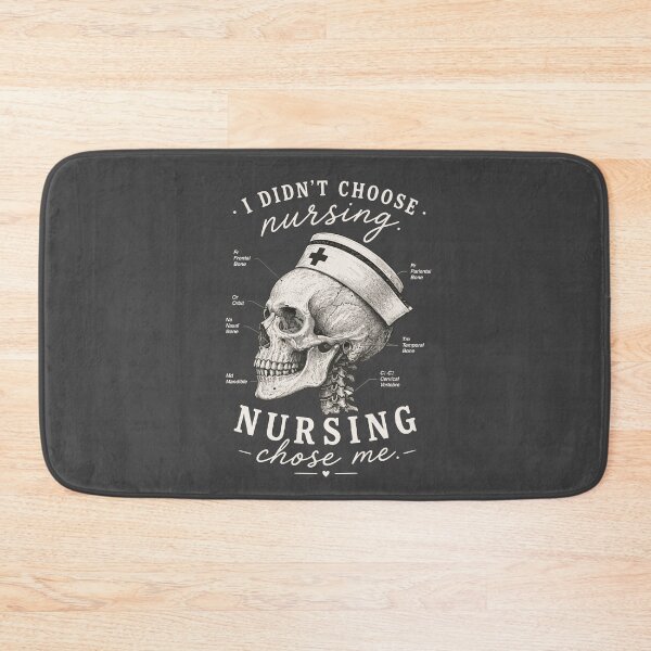 Item preview, I Didn't Choose Nursing Nursing Chose Me – Skull Nurse Cream White T-Shirt designed and sold by KiwyStudio.