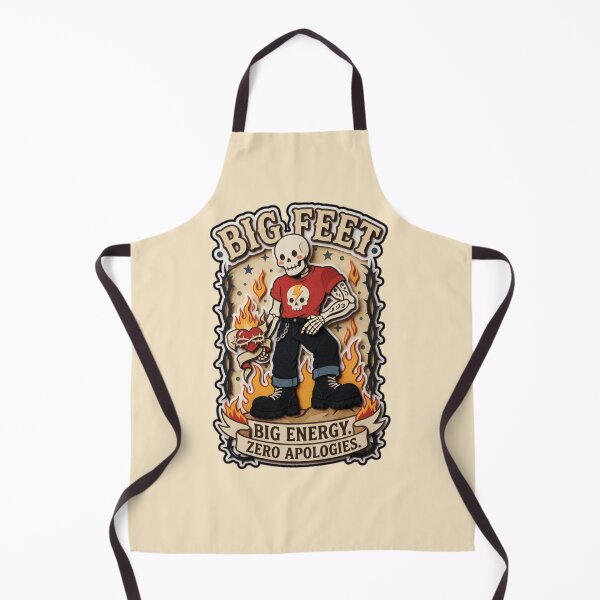 Item preview, Big Feet Big Energy Zero Apologies Skeleton Punk Graphic — Dark Humor Confidence Streetwear designed and sold by SkTee2k.