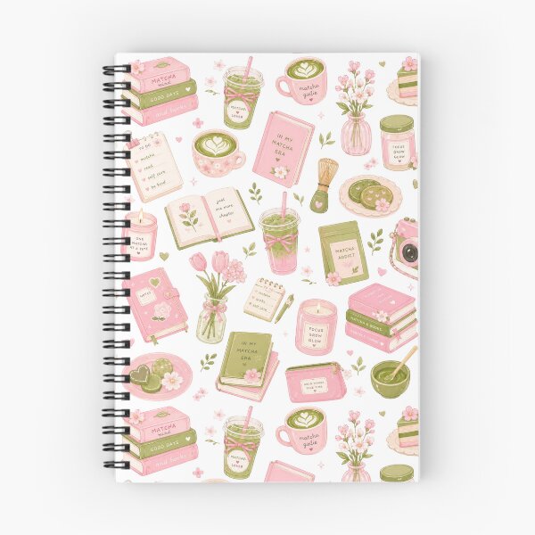 Item preview, Matcha and Pastry Pattern | Pink Bakery Illustration  designed and sold by StrawberryStudio.