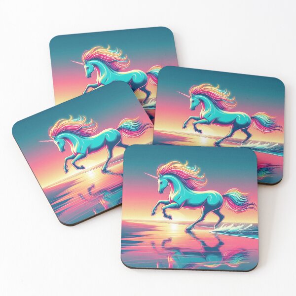 Item preview, Neon Unicorn Grace – Fantasy Sunset Art designed and sold by Dogandesighn.