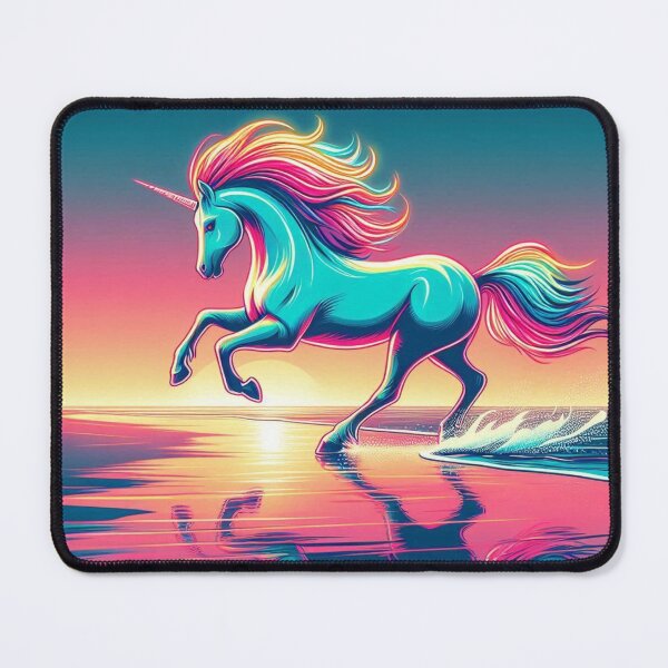 Item preview, Neon Unicorn Grace – Fantasy Sunset Art designed and sold by Dogandesighn.