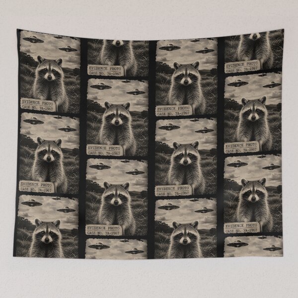 Item preview, Alien Abduction Raccoon Evidence Photo Vintage UFO designed and sold by jinajinawoodood.