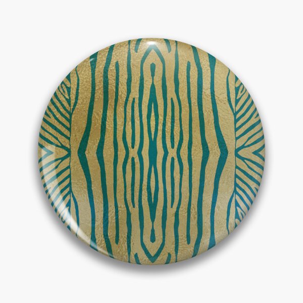 Item preview, Hand drawn teal and gold zebra stripes designed and sold by Anne Londez Studio.