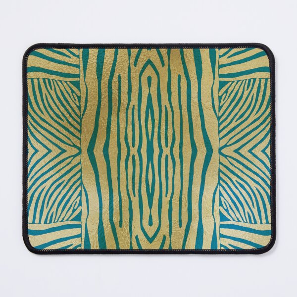 Item preview, Hand drawn teal and gold zebra stripes designed and sold by Anne Londez Studio.