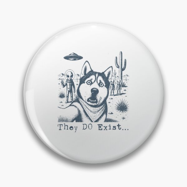 Item preview, They Do Exist Funny Husky Alien Believer Retro UFO designed and sold by jinajinawoodood.