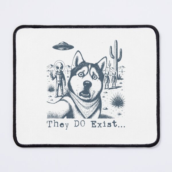 Item preview, They Do Exist Funny Husky Alien Believer Retro UFO designed and sold by jinajinawoodood.