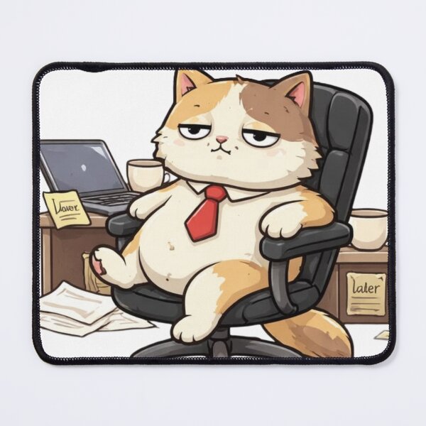 Item preview, "Office Cat on Casual Mode" "Meet the CEO of Naps" CEO of Doing Nothing Cat design stickers designed and sold by Ulikedigital14.