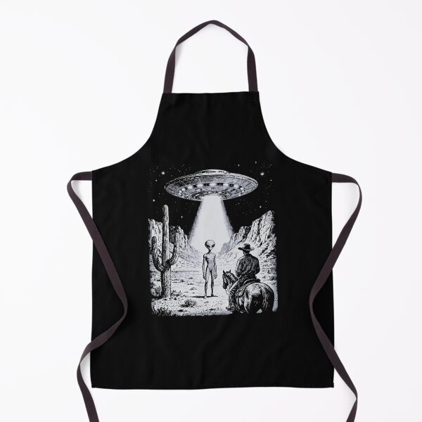 Item preview, Vintage UFO Cowboy Alien Abduction Desert Western Country designed and sold by jinajinawoodood.