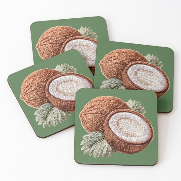 Item preview, Embroidered Coconut Fruit Art designed and sold by MegaNovaArt.