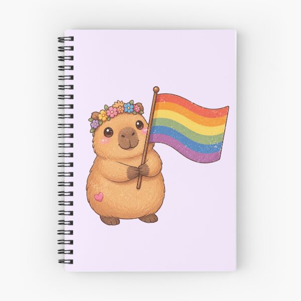 Item preview, Cute Capybara Holding Rainbow Pride Flag designed and sold by SweetLilith.