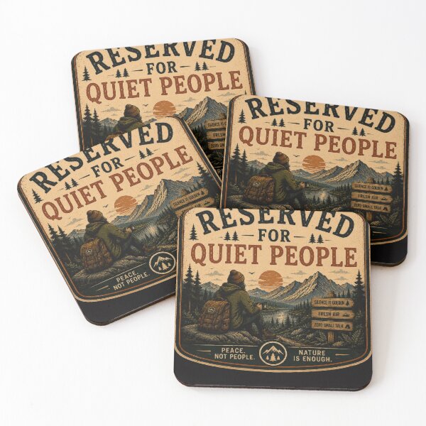 Item preview, Reserv ed For Quiet People – Retro Hiking Introvert Nature Design designed and sold by MotylekAnia.