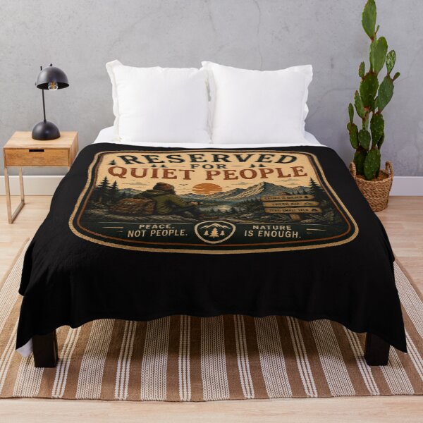 Item preview, Reserv ed For Quiet People – Retro Hiking Introvert Nature Design designed and sold by MotylekAnia.