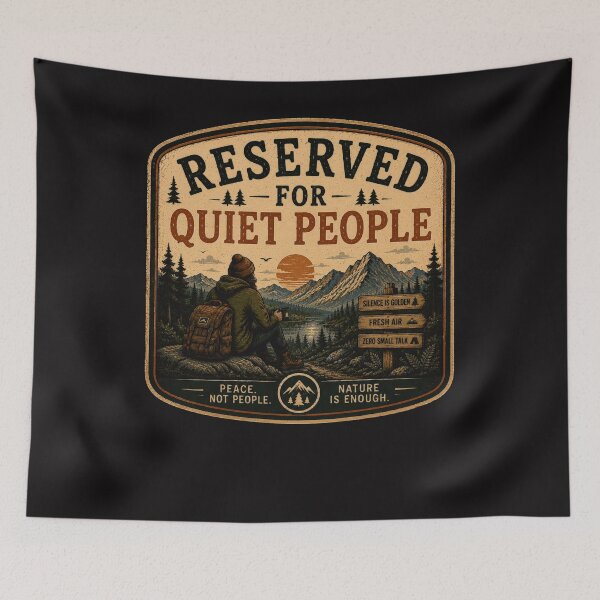 Item preview, Reserv ed For Quiet People – Retro Hiking Introvert Nature Design designed and sold by MotylekAnia.