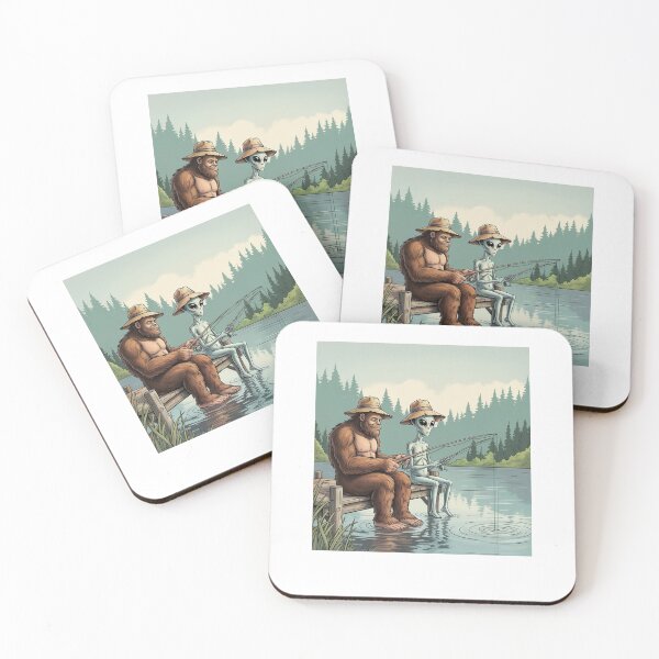 Item preview, Bigfoot and Alien Fishing Funny  designed and sold by suhairee-studio.