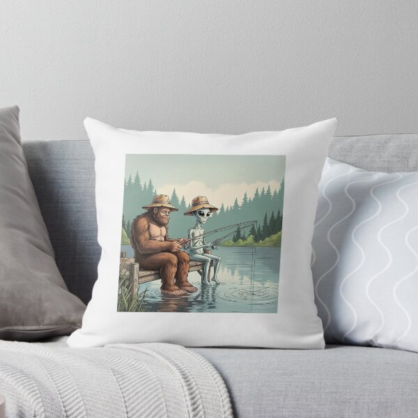 Item preview, Bigfoot and Alien Fishing Funny  designed and sold by suhairee-studio.