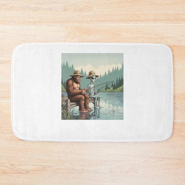 Item preview, Bigfoot and Alien Fishing Funny  designed and sold by suhairee-studio.