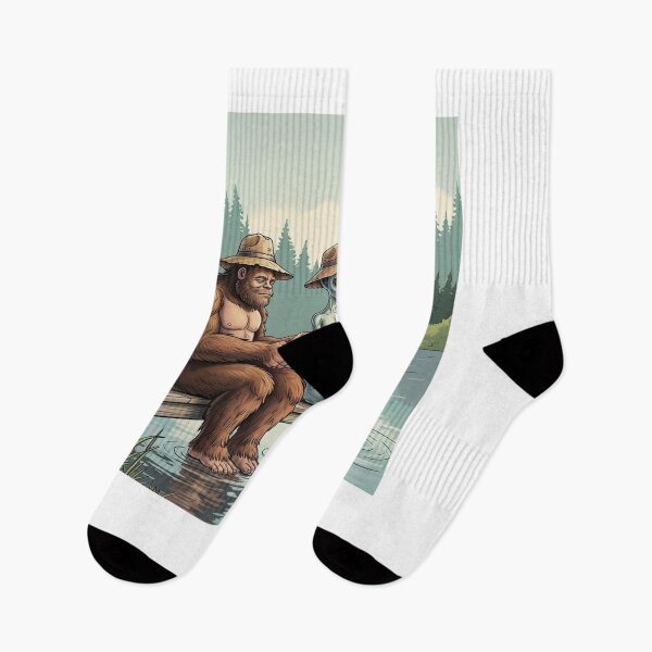 Item preview, Bigfoot and Alien Fishing Funny  designed and sold by suhairee-studio.
