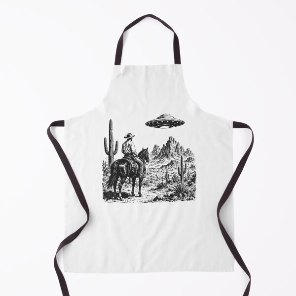 Item preview, Cowboy UFO Desert Encounter Vintage Western Alien designed and sold by jinajinawoodood.