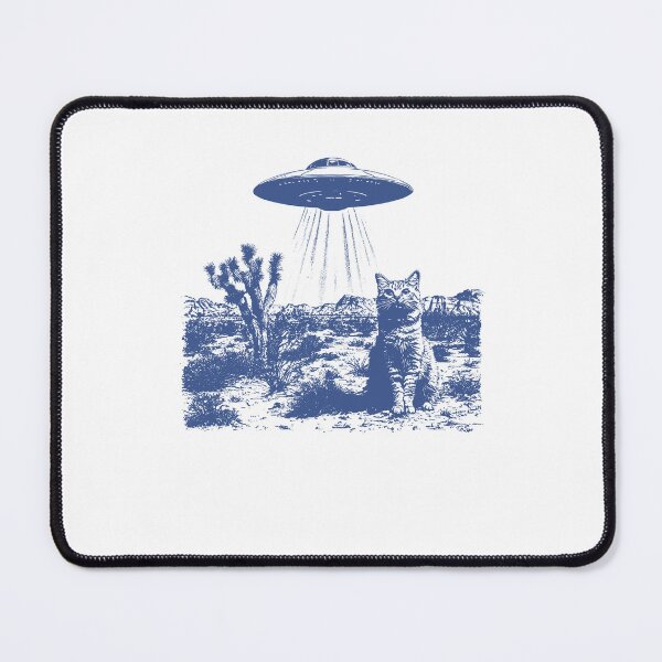 Item preview, UFO Abducting Cat Funny Alien Desert Graphic designed and sold by jinajinawoodood.