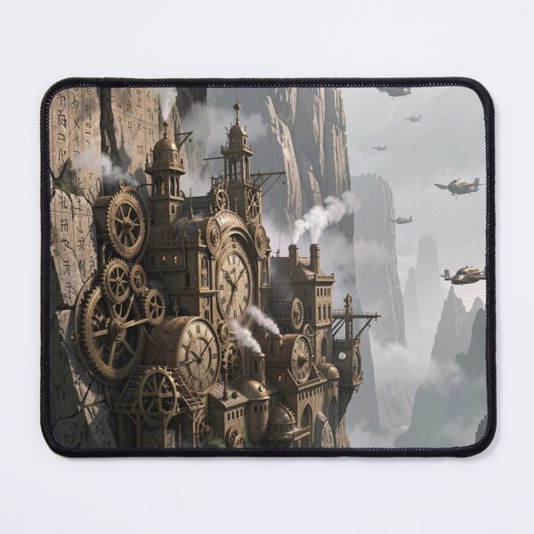 Item preview, Steampunk clockwork city in a vast canyon with gears, steam and monumental rock architecture designed and sold by FotoworldEdel.