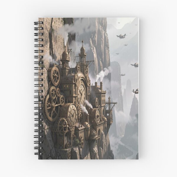 Item preview, Steampunk clockwork city in a vast canyon with gears, steam and monumental rock architecture designed and sold by FotoworldEdel.