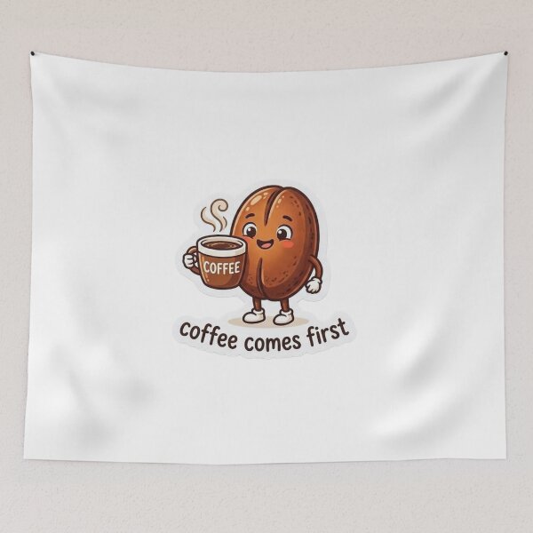Item preview, Coffee Comes First — Cute Bean Sticker for Caffeine Lovers  designed and sold by Ulikedigital14.