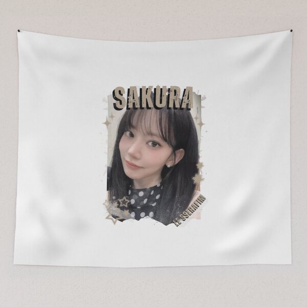 Item preview, Le Sserafimm Sakura Kpop Girl Group Black and White Collage Design designed and sold by AJUNICE STUDIO.
