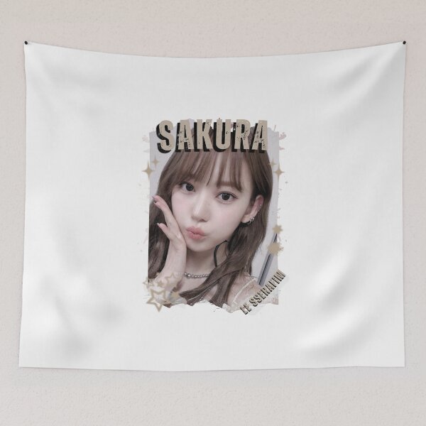 Item preview, Le Sserafimm Sakura Kpop Girl Group Black and White Collage Design designed and sold by AJUNICE STUDIO.