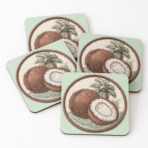 Item preview, Embroidered Coconut Patch Art designed and sold by MegaNovaArt.