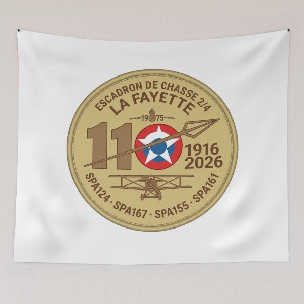 Item preview, Escadron de Chasse 2/4 La Fayette 110th Anniversary Commemorative Patch designed and sold by CharlieDesings.