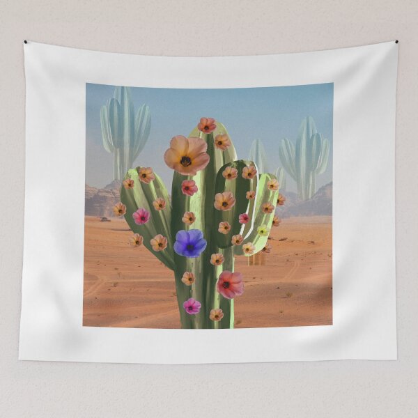 Item preview, Surreal Desert Bloom - Metallic Cactus Collage designed and sold by Divichan.