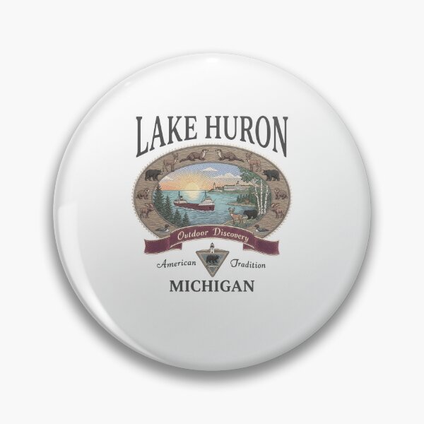 Item preview, Lake Huron Michigan Outdoor Discovery Vintage Nature Lover designed and sold by jinajinawoodood.