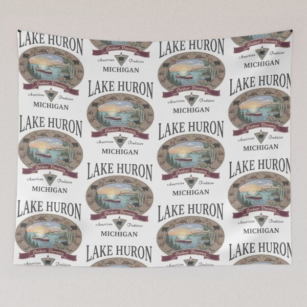 Item preview, Lake Huron Michigan Outdoor Discovery Vintage Nature Lover designed and sold by jinajinawoodood.