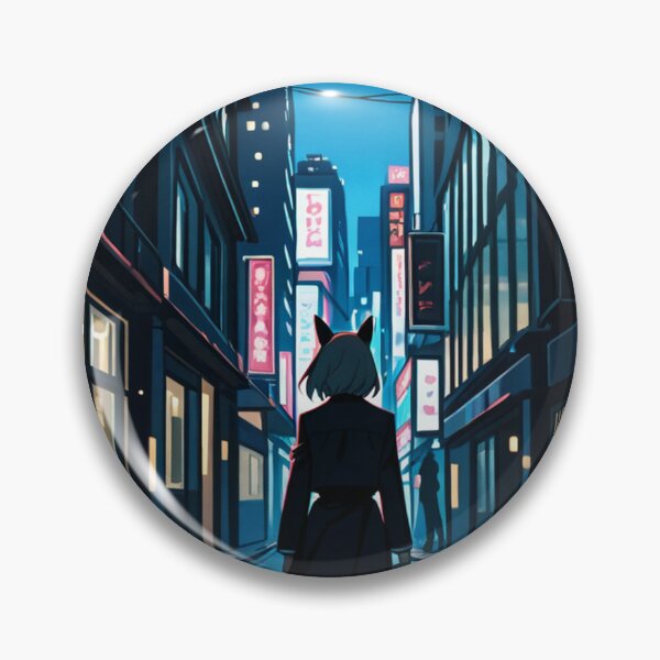Item preview, Anime - Kemonomimi Girl Night Street Walk designed and sold by AnimeShin.