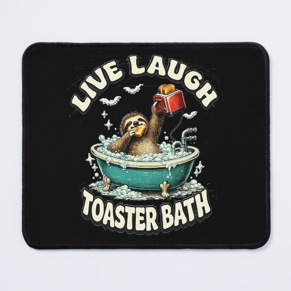 Item preview, Live Laugh Toaster Bath Sloth Shirt Funny Sloth Eating Toast Graphic Retro Bathroom Humor T-Shirt designed and sold by karmaksa.