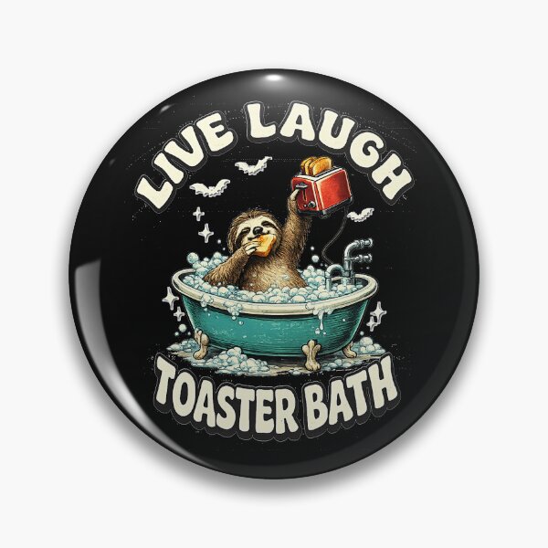 Item preview, Live Laugh Toaster Bath Sloth Shirt Funny Sloth Eating Toast Graphic Retro Bathroom Humor T-Shirt designed and sold by karmaksa.
