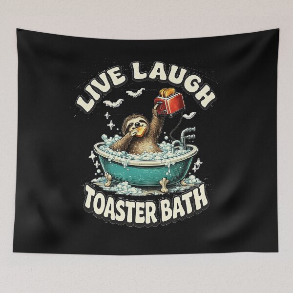 Item preview, Live Laugh Toaster Bath Sloth Shirt Funny Sloth Eating Toast Graphic Retro Bathroom Humor T-Shirt designed and sold by karmaksa.