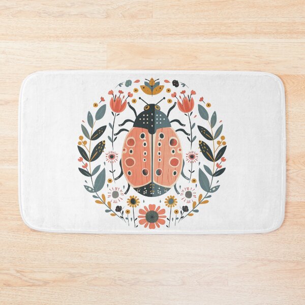 Item preview, Scandinavian Folk Art, Ladybug With Flowers designed and sold by xiao xuans.