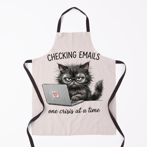 Item preview, Checking Emails One Crisis At A Time Funny Cat designed and sold by SoftAuraStudi0.