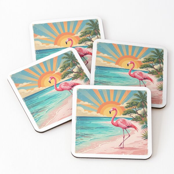 Item preview, Vintage Bonaire Tropical Beach Pink Sand Poster designed and sold by DuckOddity.