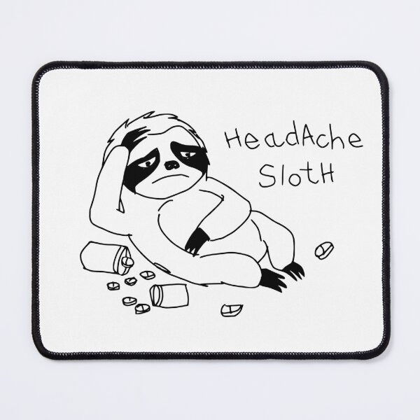 Item preview, Funny Chronic Pain Sticker Headache Sloth Messy Black Pen Hand Drawn Chronic Illness Sticker Pack Chronic Illness Humor Spoonie Life Mental Health Sarcasm designed and sold by RealLifeMerchies.