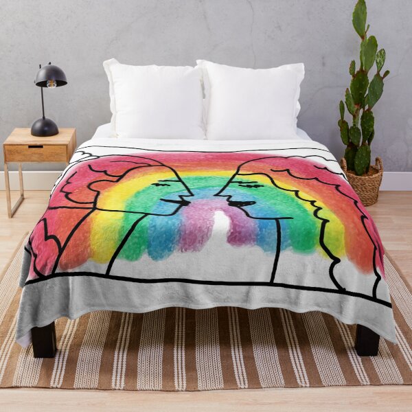 Item preview, Lesbian Pride Two Girls Rainbow Illustration designed and sold by missbobbit.