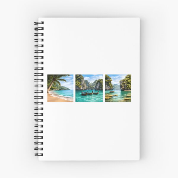 Artikelvorschau, Triptychon „Tropisches Paradies“ – Exotisches Wandbild mit Strand- und Lagunenmotiv entworfen und verkauft von Les-Ink-Studio.